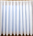 VOILE LINEN LOOK WHITE CURTAIN WEIGHTED BOTTOM - DROPS (30"-90") SOLD BY METRE