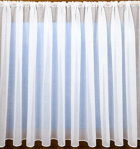 VOILE/MUSLIN WHITE WEIGHTED BOTTOM  CURTAINS DROP (30" - 90") *SOLD BY THE METRE