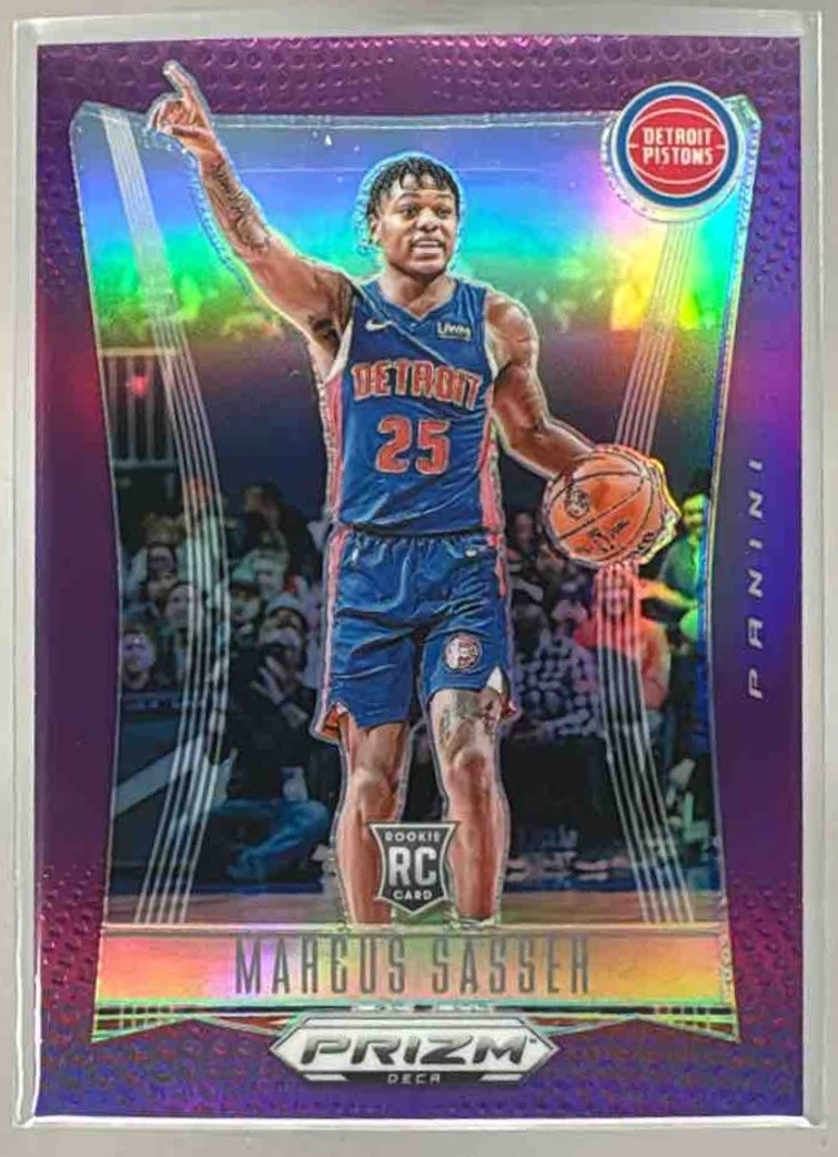 Marcus Sasser 2023 Panini Prizm Deca #134 Purple Rookie RC /99
