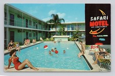 Safari Motel St. Petersburg Florida FL Piscina Coches Antiguos c1950 Sin Publicar