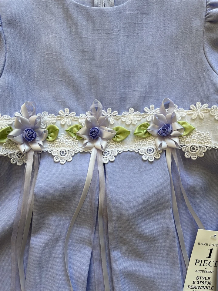 De colección Nuevo Con Etiquetas Nuevas Ediciones Raras Niñas Periwinkle Primavera Vestido Floral Cartera Y2K 6X Foto 3 de 4