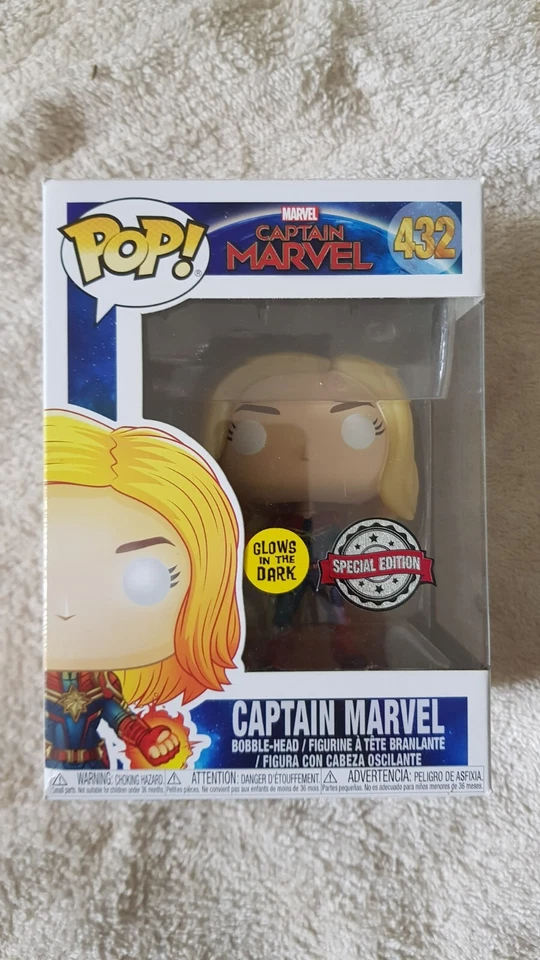Funko Pop! Captain Marvel - Captain Marvel Edition Spécial (Glow in the Dark) - Photo 1/1