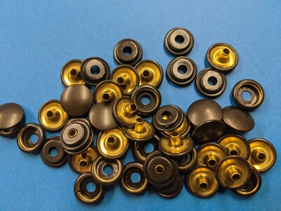 20  BLACK Durable Dot Caps /Buttons & Sockets Boat Snaps Canvas 