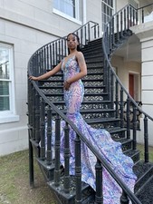 Custom made Trumpet/Mermaid sleeveless long gown