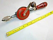 Craftsman No. 107.1  Vintage Hand Crank "Eggbeater" Drill, Bits in Handle, USA