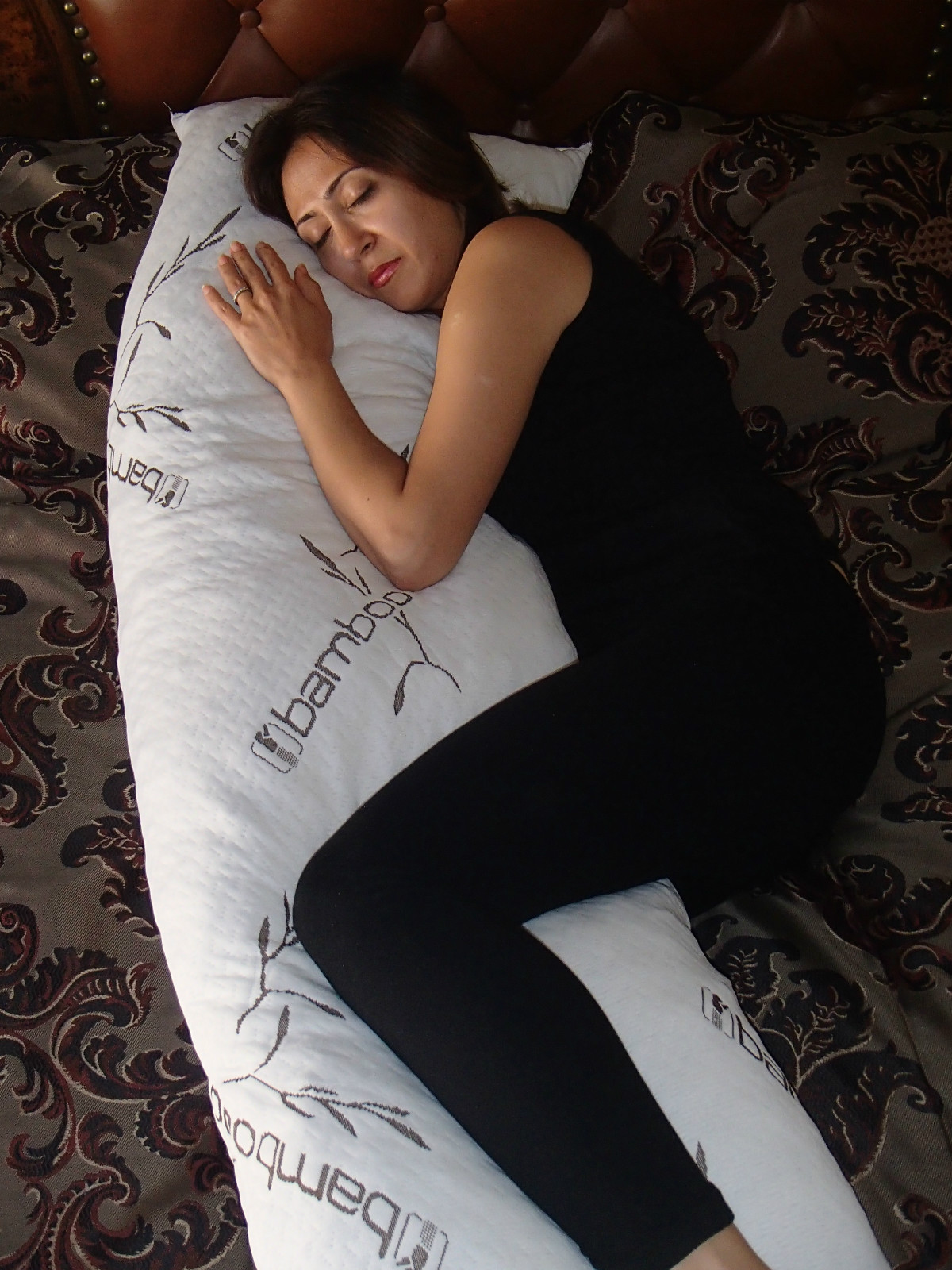 Bamboo Cover Shredded Memory Foam Full Body Pillow,100% Wash