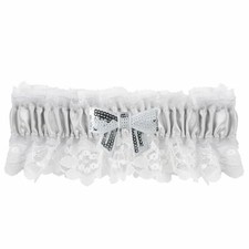 Ivy Lane Design Marilyn Sequin Bow Garter, Silver