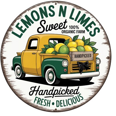 Vintage Lemonade Label Sticker   Retro Zitronen Getränk   Autoaufkleber 18X18 cm