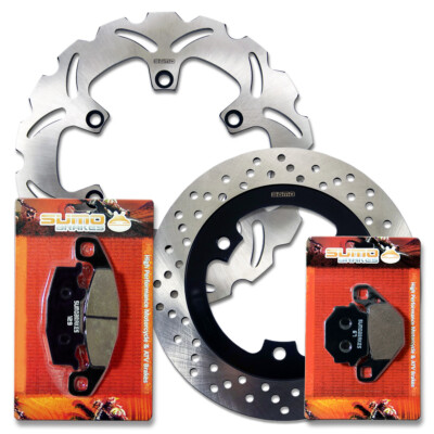 Front+Rear Brake Rotor+Pads for Kawasaki EX500D Ninja [1994-2009] GPz500S 94-02