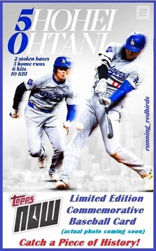 2024 Topps Now! Shohei Ohtani #723 - Greatest Game in History 3 HR, 50-50 Club