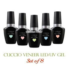 CUCCIO Veneer SET OF 8 Gel Colors Soak Off LED UV Nail Kit Lot 13 mL/0.43 oz
