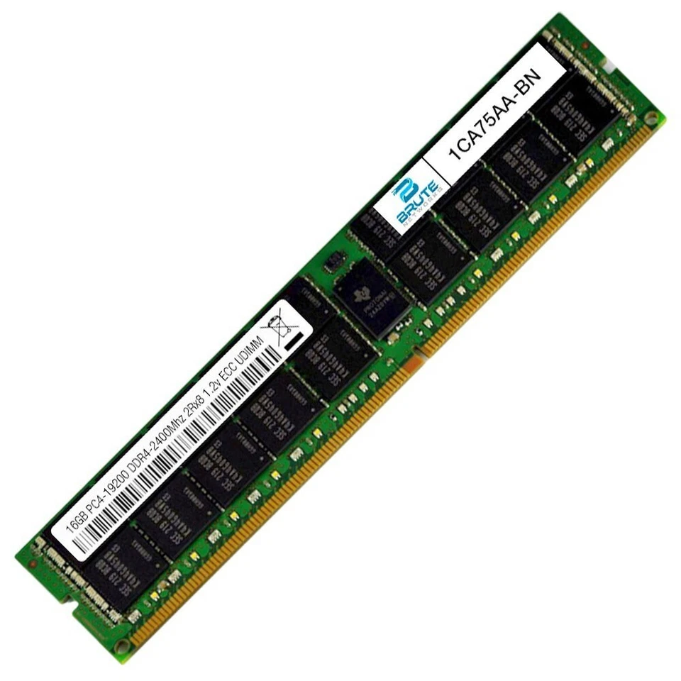 1CA75AA - HP Compatible 16GB PC4-19200 DDR4-2400Mhz 2Rx8 1.2v ECC UDIMM - Image 2 of 3