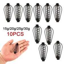 Fishing Tackle Feeder Cage Round Lures Refill Rig Hook Bait Inline Wrap Case New