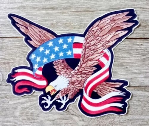 American flag eagle wall decal glossy 5.5 inch patriotic craft