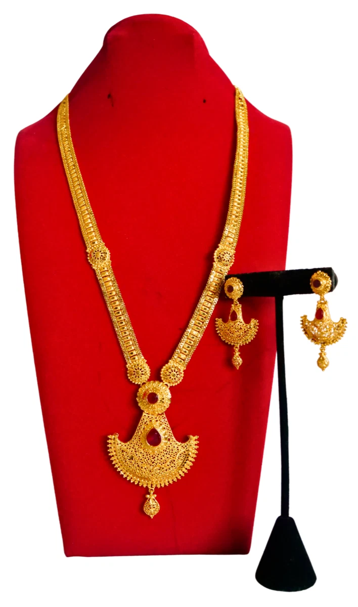 Buy Ragini Long Necklace | 92.5 Gold Plated Long and Short Necklace Online  – The Amethyst Store