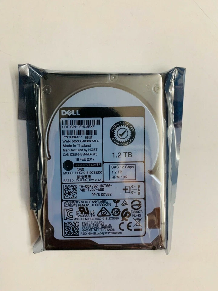 Dell 00KV02 0KV02 HUC101812CSS200 1.2TB 2.5" 10K 12Gb/s SAS HDD Hard Drive - Image 3 of 4