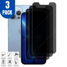 3 Pack for iPhone 15 14 13 12 11 Pro Max Privacy Tempered Glass Screen Protector