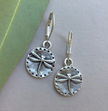 NEW Sterling Silver Sundance Charm Dragonfly Earrings Artisan Handmade Jewelry