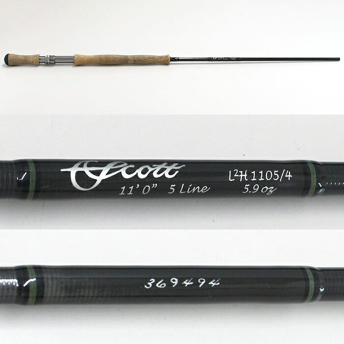 Scott L2H 1105 4 Fly Rod 4 Pieces Fine Scratches Dirt With Rod Bag