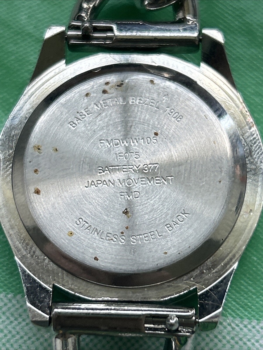 FMD Silver Tone Rhinestone Bezel Women's Quartz Watch