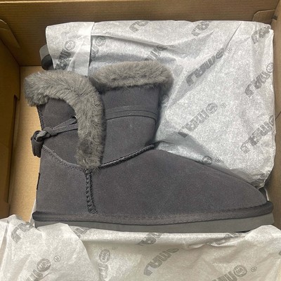 Lamo Water & Stain Resistant Suede Tassel Ankle Faux Fur Boots, Thalia, Size 5