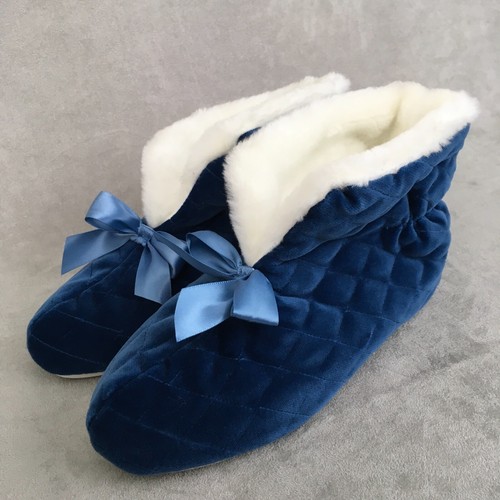 vintage Dearfoams 70s blue quilted 