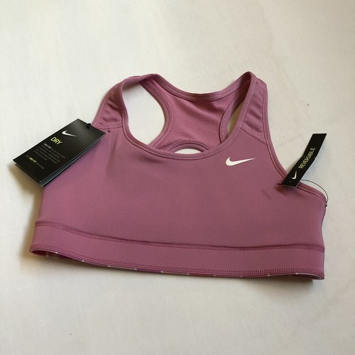 NIKE Swoosh NEW Girls SZ M Pink Reversible Athletic Racerback Sports Bra Top - Picture 4 of 5