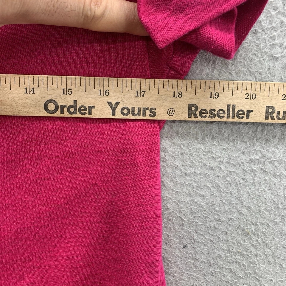 A.L.C. Camiseta Top Blusa 100 % Lino Rosa Caliente Dividido Tulipán Espalda Abierta Talla XS Foto 3 de 4