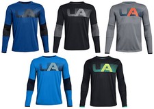 UNDER ARMOUR UA BOYS 8-20 S M L XL TECH LONG SLEEVE TEE BLACK GRAY BLUE NEW NWT