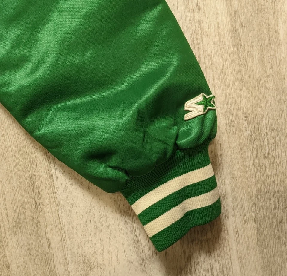 Vintage Michigan State Spartans Starter Satin Bomber Jacket Quilted Size XL USA - Image 4 of 4