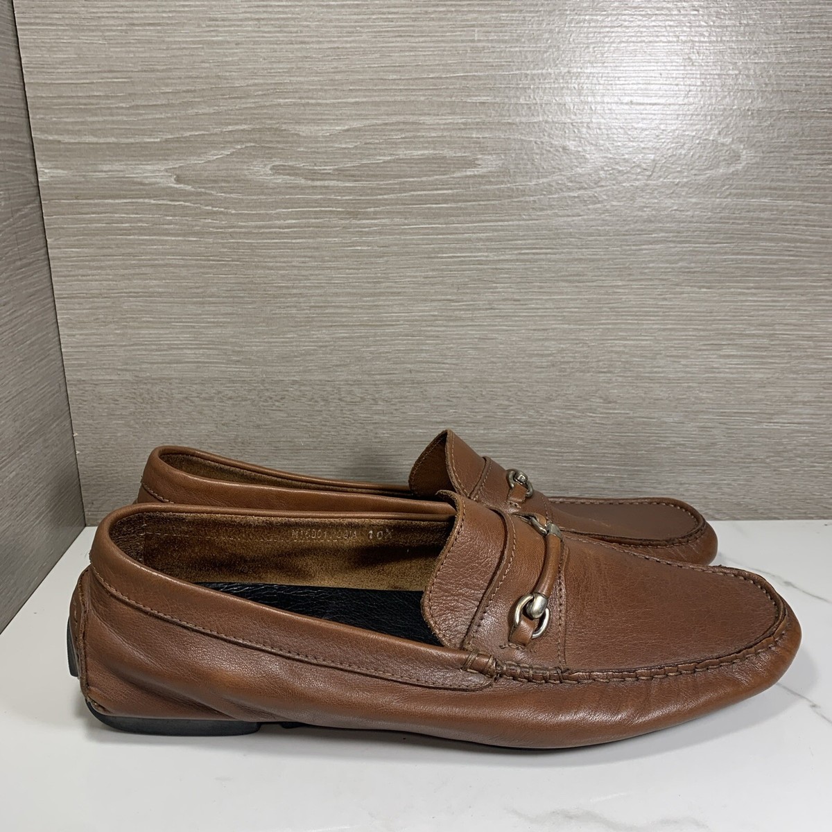 Bruno Magli Horsebit Driving Loafers Perforated Brown Leather Slip On Men’s 11.5 Bruno Magli Horsebit Loafers Brown Leather Slip On Dress  main image 2