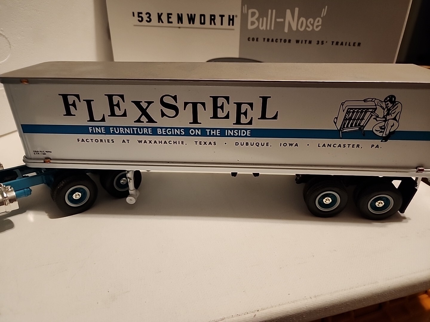 1995 FIRST GEAR 1953 KENWORTH BULL NOSE 35' TRUCK & TRAILER FLEXSTEEL
