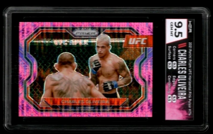 2021 Panini Prizm UFC Charles Oliveira Debut Pink Pulsar /42 SSP Case Hit GEM MT