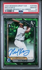 2024 BOWMAN DRAFT S/E CHROME PROSPECT AUTO GREEN #CPANK NICK KURTZ 4/99 PSA 10