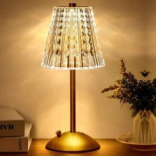 LED Crystal Table Lamp Diamond Rose Bar Night Light Touch Atmosphere Bedside USB