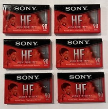 Sony HF High Fidelity 90 Minutes Normal Bias Blank Audio Cassettes Lot of 6 New
