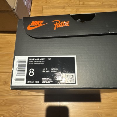 2026 Patta x Nike Air Max 1 Hyper Crimson platinum II7055-800 size 8 CONFIRMED