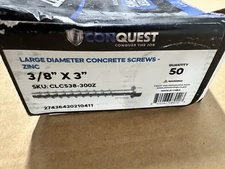 3/8" x 3" conquest large diameter concrete screws - zinc pkg 50