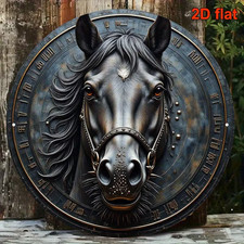 Pferd Kopf schwarz Blech Schild Warnschild Metall Wand-Deko Stall Garten Tür