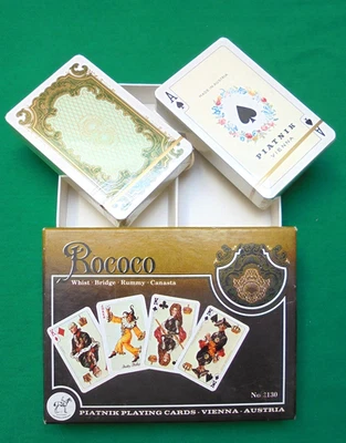 Coffret " ROCOCO " PIATNIK Playing Cards Vienne - 2 jeux de 54 cartes, neufs... - Photo 1/4
