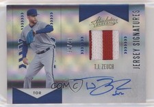 2020 Panini Absolute Jersey Signatures Silver 34/49 TJ Zeuch #AJS-TJ Auto rs2