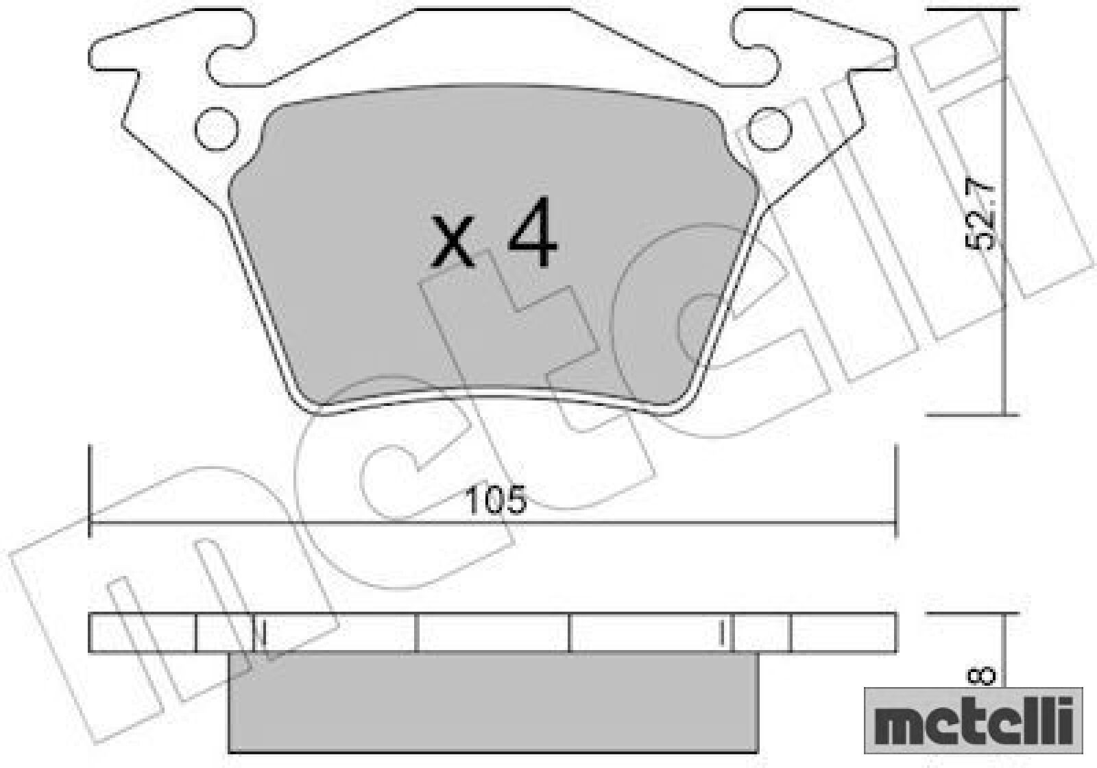 metelli 22-0574-0 Bremsbelagsatz für Scheibenbremse Bremsbelagsatz