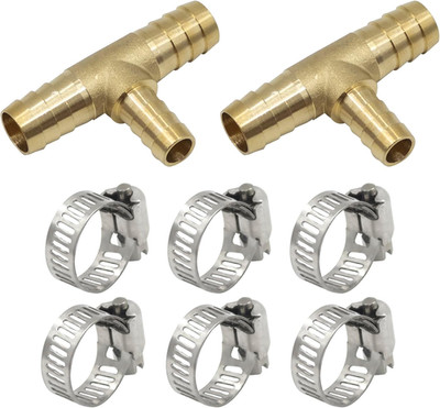Brass Hose Barb Fitting Reducing Tee 3/4'' Barbed X 5/8'' Barbed X 3/4'' Barbed Re