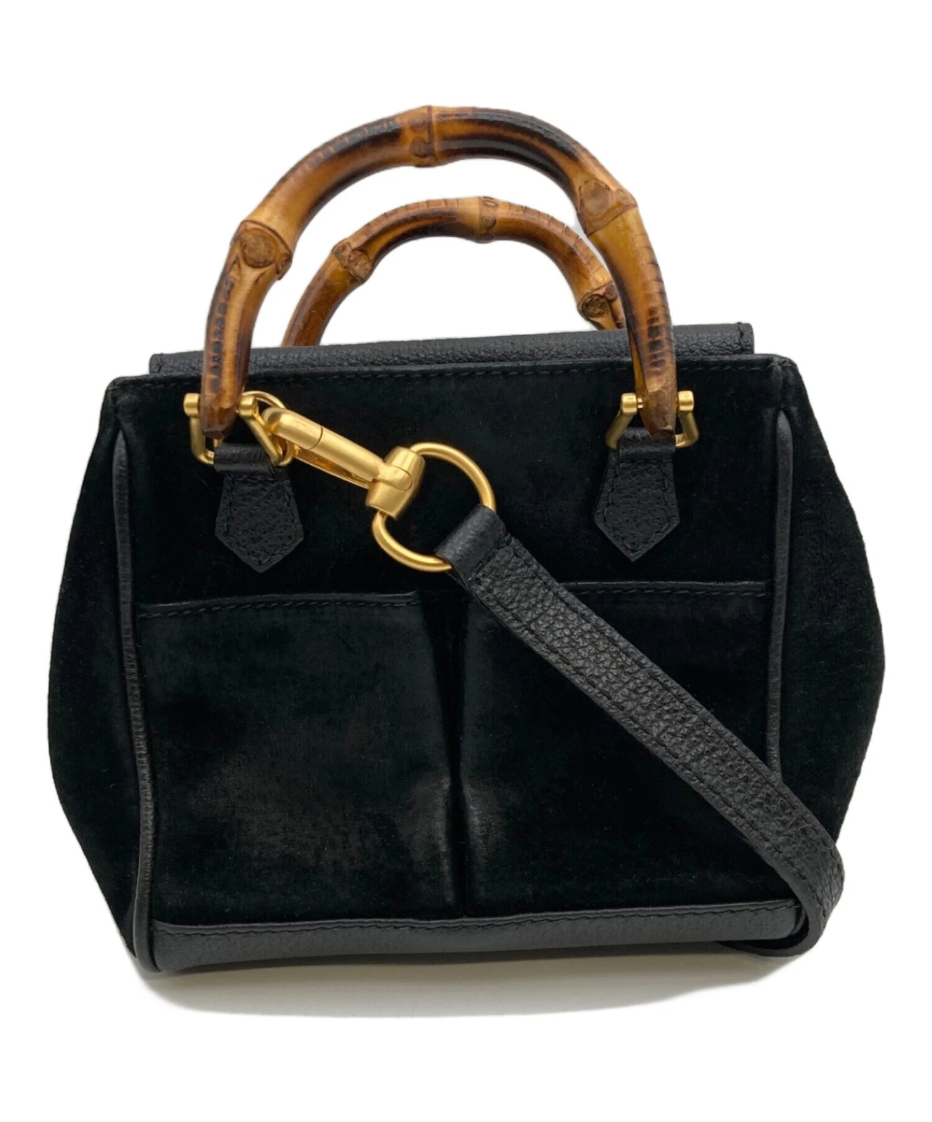 Gucci — Gucci Bamboo Mini 2-Way 007 1793 0238 Black Shoulder Bag #TFB6679