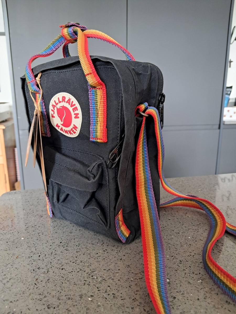 Kanken Mini Backpack Fjallraven Kanken Rainbow Black Kanken