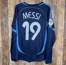 Argentina 2006 WC Away Long Sleeve Jersey Adidas MESSI #19 Men’s XL