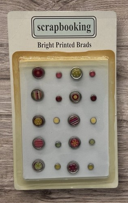 #ad #ad New Scrapbooking Bright Print Brads 20 Count New In Package $4.65