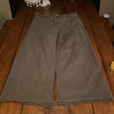 Universal Thread Wide Leg Gray Denim Jeans Button Accents Women's Solid