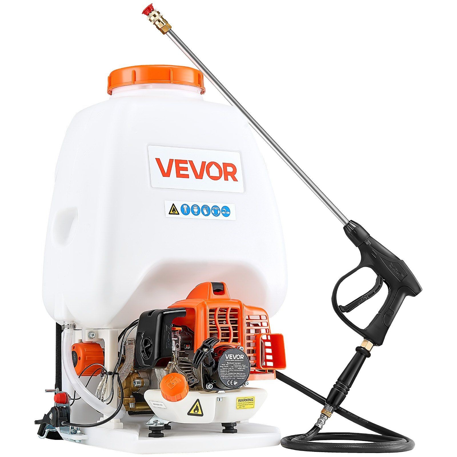 6.5gal 26.5cc 0.9hp gas-powered backpack sprayer with 24in wand and nozzles