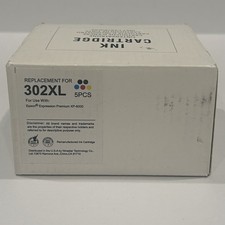 5  Pack Reman, Sealed 302XL Ink Cartridges for Epson Expression Premium XP  6000
